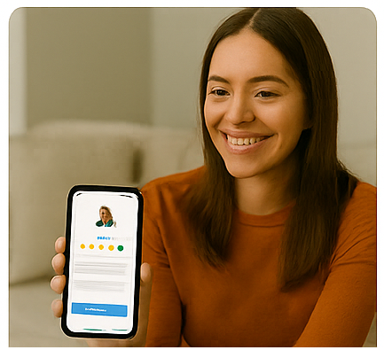 Asiakas tarkistaa siivoojan arvostelut